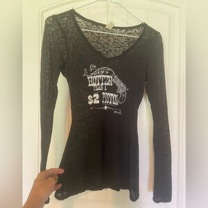 Cowgirl justice black mesh long sleeve shirt